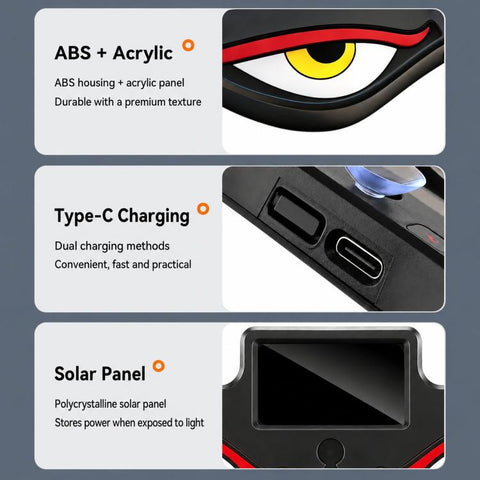 Suction Cup Blinking Solar Car Light Dynamic Multi-Mode LED Window Warning Light