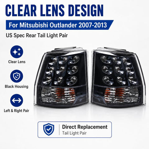 For 2007-2013 Mitsubishi Outlander US Spec Rear Bumper Brake Lights, Left, Right
