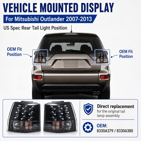 For 2007-2013 Mitsubishi Outlander US Spec Rear Bumper Brake Lights, Left, Right