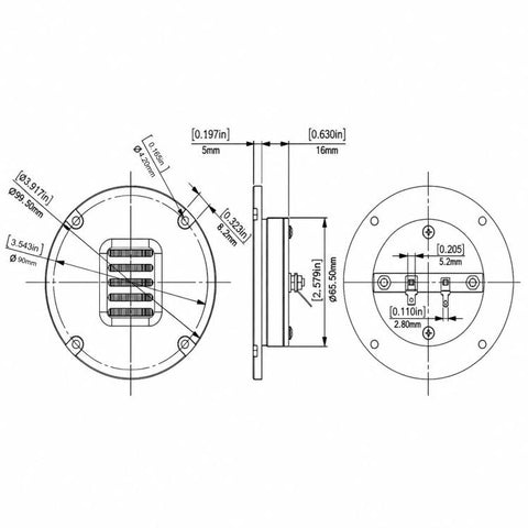 4 Inch 4 Ohms 30W Pneumatic Tweeter HIFI Audio Speaker, 4 inch 4 ohms