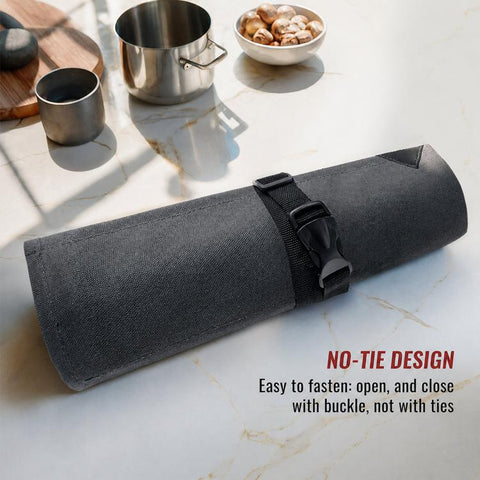 Canvas Roll Bag With 6 Pockets BBQ Knife Utensil Holder Camping Tool Organizer