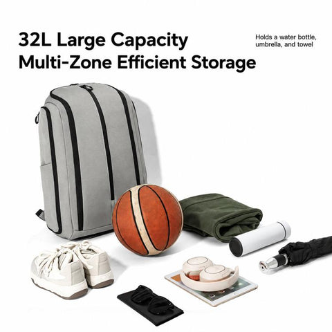 REMOID Basketball Backpack 32L Sports Gym Bag Travel Commuter Daypack With Wet Dry Separation, 049