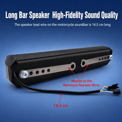 YL-037 12V Long Strip Motorcycle Speaker With Handlebar Switch Bluetooth FM Scooter Audio