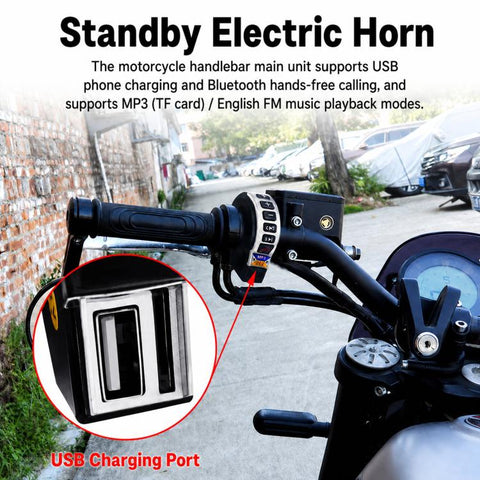 YL-037 12V Long Strip Motorcycle Speaker With Handlebar Switch Bluetooth FM Scooter Audio