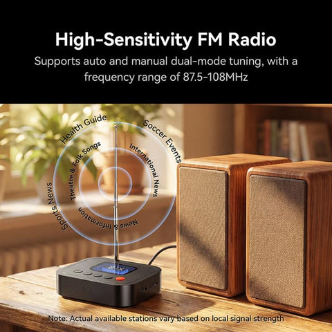 FM Radio Bluetooth Adapter Bluetooth 6.0 Receiver Cyber-Mecha Style USB Player