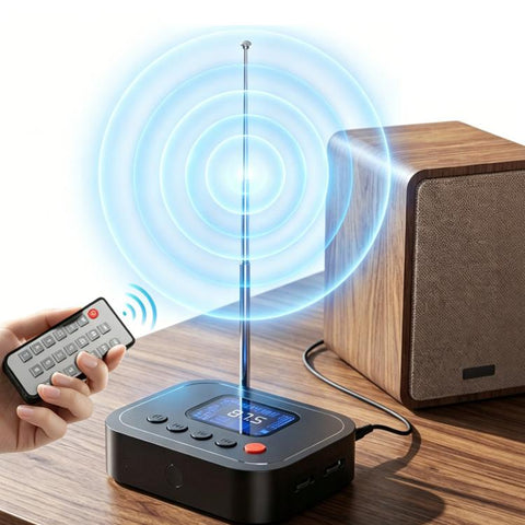 FM Radio Bluetooth Adapter Bluetooth 6.0 Receiver Cyber-Mecha Style USB Player