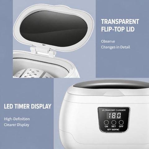GT SONIC GT-F5 Visible Ultrasonic Cleaner With LED Time Display Dust Removal & Sterilization Washing Device, UK Plug, EU Plug, US Plug