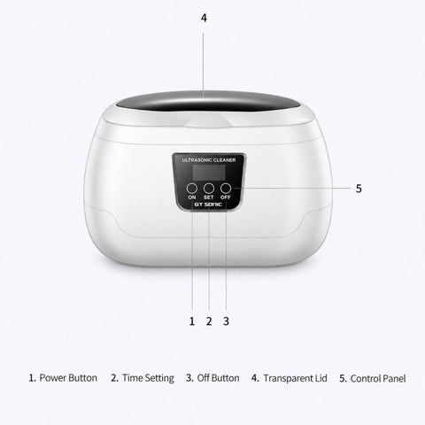 GT SONIC GT-F5 Visible Ultrasonic Cleaner With LED Time Display Dust Removal & Sterilization Washing Device, UK Plug, EU Plug, US Plug