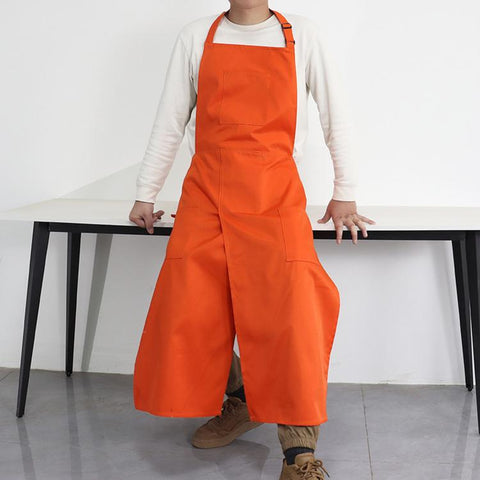 Split Leg Apron Adjustable Halter Smock with 3 Pockets for Clay Wheel Artist Florist Gardening