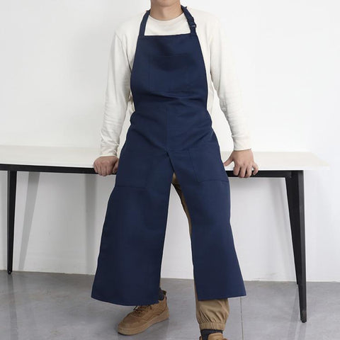 Split Leg Apron Adjustable Halter Smock with 3 Pockets for Clay Wheel Artist Florist Gardening