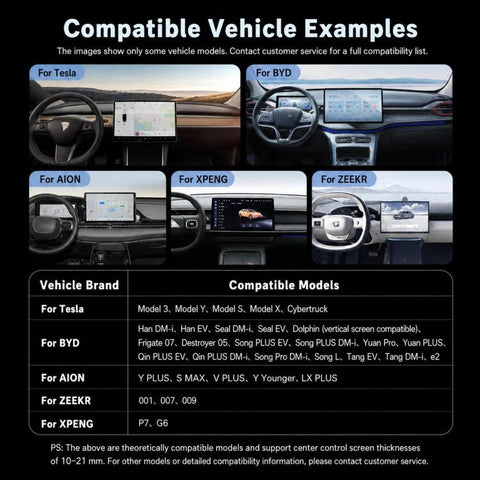 Clamp-On Magnetic Car Floating Screen Phone Holder Fits 10-21mm Screen, TY01-69