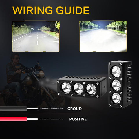 42W High-Power Car Truck Grille Spotlight, E17, E17+1-to-2 Wiring Harness