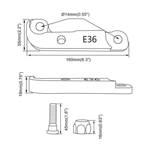 For BMW E36 Aluminum Alloy Steering Lock Retrofit Adapter