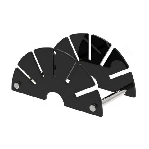 Fan-Shaped Acrylic Desk Organizer Compact Mail Sorter and Letter Holder for Office Desk, YX255 Black