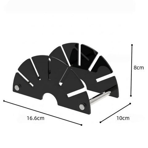 Fan-Shaped Acrylic Desk Organizer Compact Mail Sorter and Letter Holder for Office Desk, YX255 Black