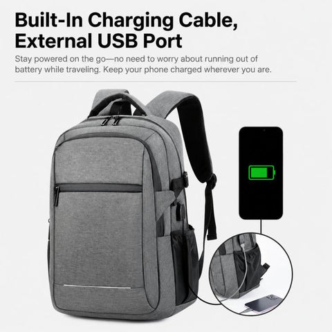 REMOID 17 inch Laptop Backpack Water-Resistant Travel Business Bag With USB Port