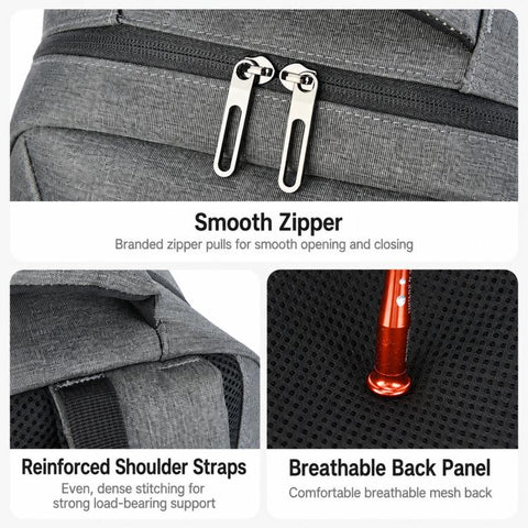 REMOID 17 inch Laptop Backpack Water-Resistant Travel Business Bag With USB Port