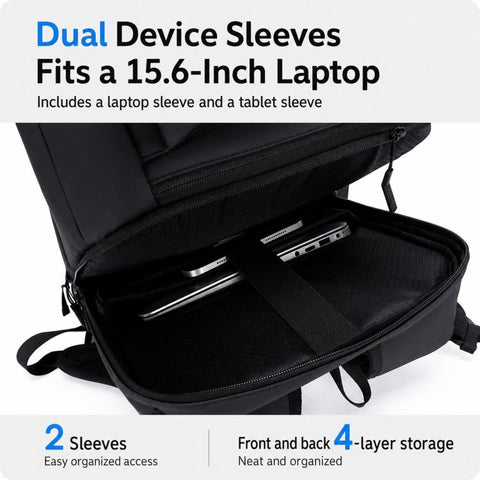 REMOID Travel Laptop Backpack With Shoe Compartment, USB Charging Port