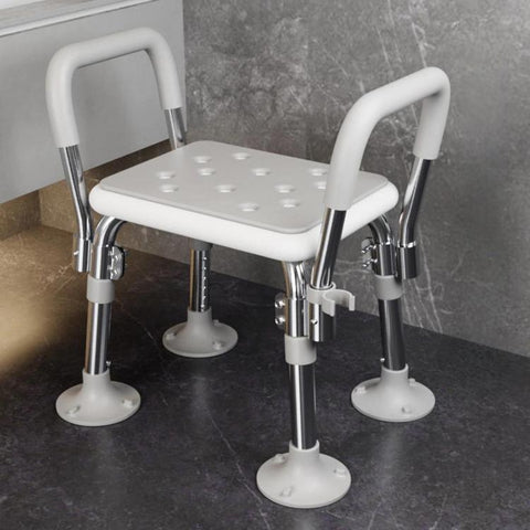 Anti-Slip Suction Bath Chair For Elderly Adjustable Bathroom Stool For Shower & Toilet Dual Use