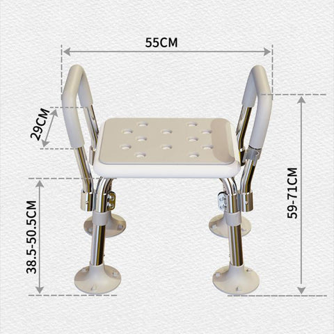 Anti-Slip Suction Bath Chair For Elderly Adjustable Bathroom Stool For Shower & Toilet Dual Use
