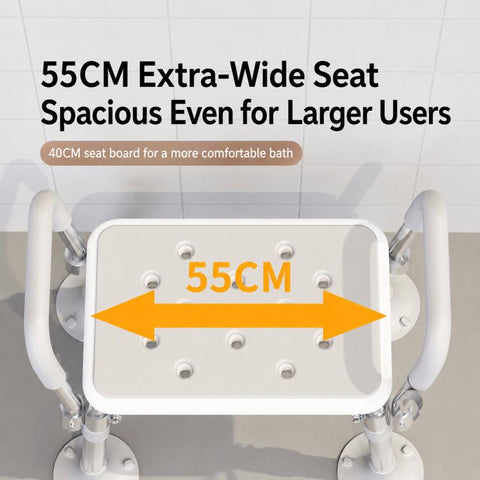 Anti-Slip Suction Bath Chair For Elderly Adjustable Bathroom Stool For Shower & Toilet Dual Use