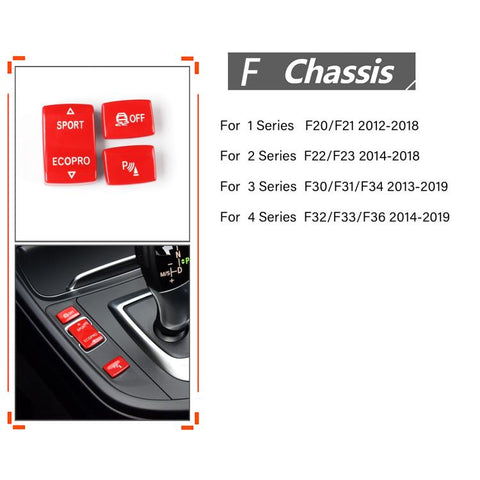 For BMW 1234 Series F 3pcs/ Set Chassis Gear Button