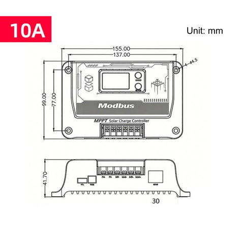 RS485 Communication Protocol MPPT Solar Charge Controller 12/24V Universal With TTL Interface & MODBUS Standard, SUNCON-DJ2410, SUNCON-DJ2420, SUNCON-DJ2430, SUNCON-DJ2440, SUNCON-DJ2460