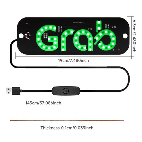 Thin High-Brightness Taxi Roof Light Universal USB Car Sign Light