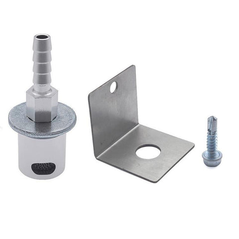 5/16-inch Remote-installed Exhaust Valve For Automotive Fuel Tanks, Silver, Silver + Bracket + Screws