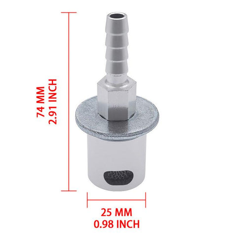 5/16-inch Remote-installed Exhaust Valve For Automotive Fuel Tanks, Silver, Silver + Bracket + Screws