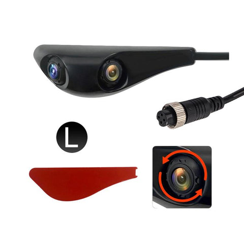CAM374 1080P Dual Lens Car Rearview Mirror Camera Aviation Connector Hole-Free Auxiliary Camera, Black Right, Black Left, White Right, White Left