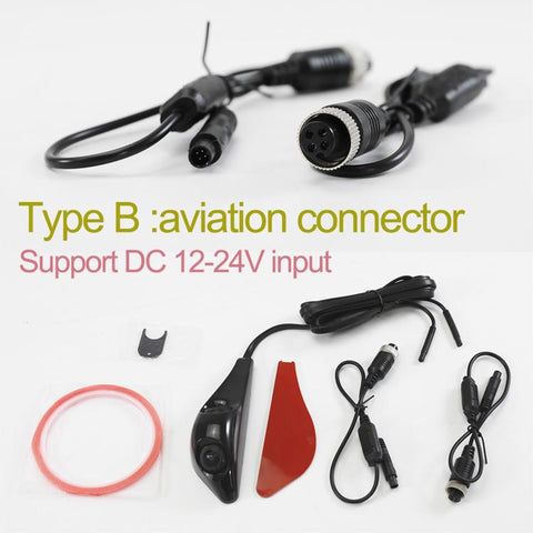 CAM374 1080P Dual Lens Car Rearview Mirror Camera Aviation Connector Hole-Free Auxiliary Camera, Black Right, Black Left, White Right, White Left