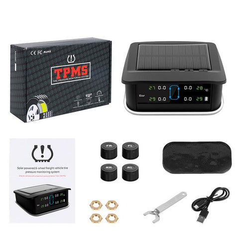 Solar TPMS Tire Pressure Monitoring System With LED Ambient Light, External 4-Wheel, External 6-Wheel, Built-in 4-Wheel, Built-in 6-Wheel