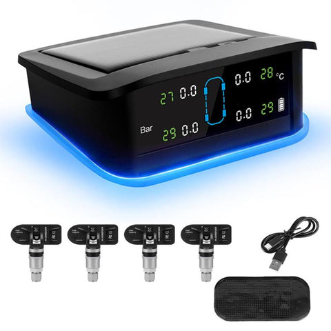 Solar TPMS Tire Pressure Monitoring System With LED Ambient Light, External 4-Wheel, External 6-Wheel, Built-in 4-Wheel, Built-in 6-Wheel