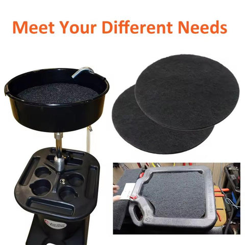 38cm Oil Drain Pan Splash Pad Washable Anti Splatter Mat For Fluid Changing, 2-Piece Set