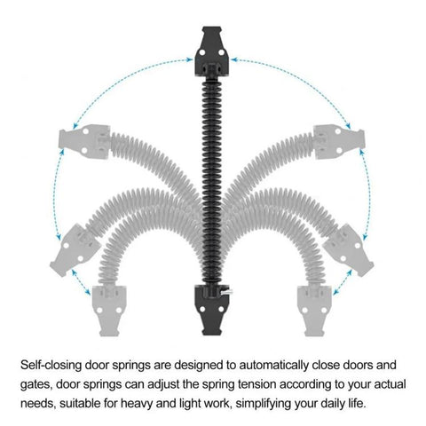 Self Closing Gate Spring Adjustable Black Door Closer Spring For Wooden Fence Yard Gates