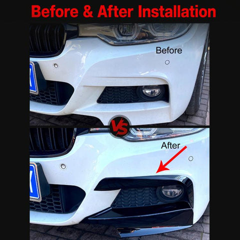 For BMW 3 Series F30/F31 M Pack 2013-2019 Car Modification Decals, Front Lip Black, Front Lip Carbon Fiber, Front Bumper Trim Black, Front Bumper Trim Carbon Fiber