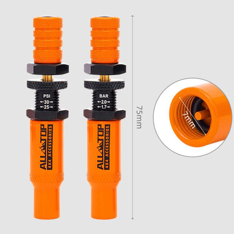 Tire Deflator Kit 10-30 PSI Auto-Stop Brass Tire Relief Valve, Orange