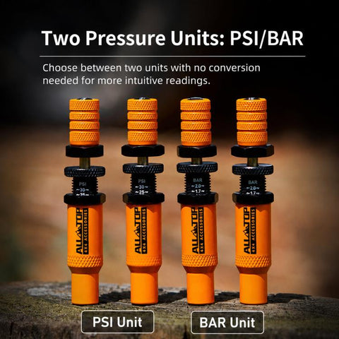 Tire Deflator Kit 10-30 PSI Auto-Stop Brass Tire Relief Valve, Orange
