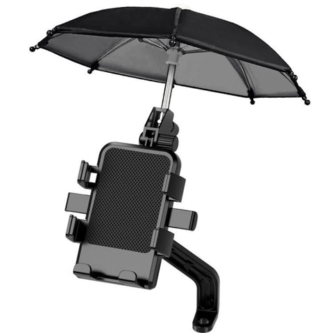 Motorcycle Phone Mount with Sunshade Mini Umbrella Universal Bike Cell Phone Holder, For Handlebar, For Rearview Mirror