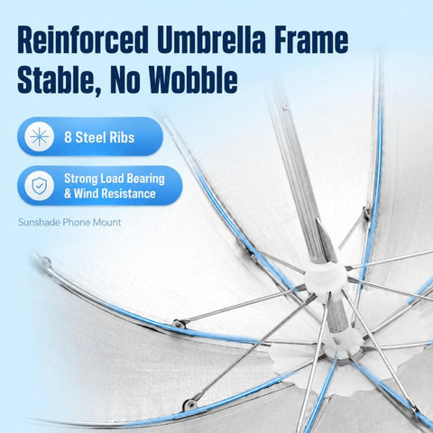 Motorcycle Phone Mount with Sunshade Mini Umbrella Universal Bike Cell Phone Holder, For Handlebar, For Rearview Mirror