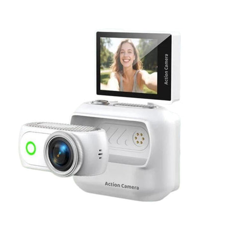 1080P Mini Thumb Action Camera with 2.0-inch Flip Screen Magnetic Wearable Body Cam & Charging Case LK-018