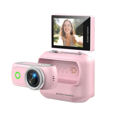 1080P Mini Thumb Action Camera with 2.0-inch Flip Screen Magnetic Wearable Body Cam & Charging Case LK-018