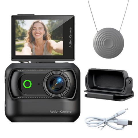 1080P Mini Thumb Action Camera with 2.0-inch Flip Screen Magnetic Wearable Body Cam & Charging Case LK-018