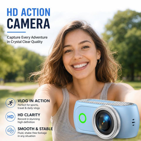 1080P Mini Thumb Action Camera with 2.0-inch Flip Screen Magnetic Wearable Body Cam & Charging Case LK-018