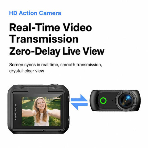 1080P Mini Thumb Action Camera with 2.0-inch Flip Screen Magnetic Wearable Body Cam & Charging Case LK-018