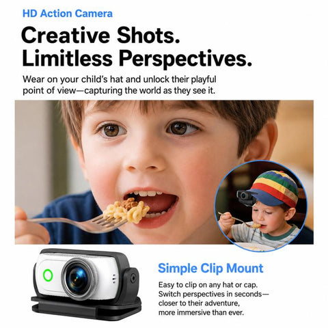 1080P Mini Thumb Action Camera with 2.0-inch Flip Screen Magnetic Wearable Body Cam & Charging Case LK-018