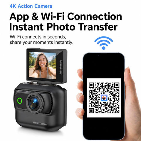 1080P Mini Thumb Action Camera with 2.0-inch Flip Screen Magnetic Wearable Body Cam & Charging Case LK-018