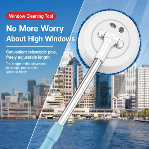 Electric Window Cleaner With Extension Pole Cordless Spin Scrubber