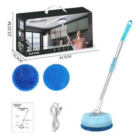 Electric Window Cleaner With Extension Pole Cordless Spin Scrubber